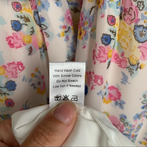 KOS RESORT Floral Smocked Tie Strap Maxi Dress size XL - Picture 5 of 8